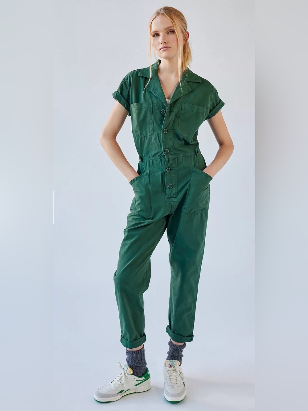 Pistola Forest Green Utility Jumpsuit - Women's Casual Workwear